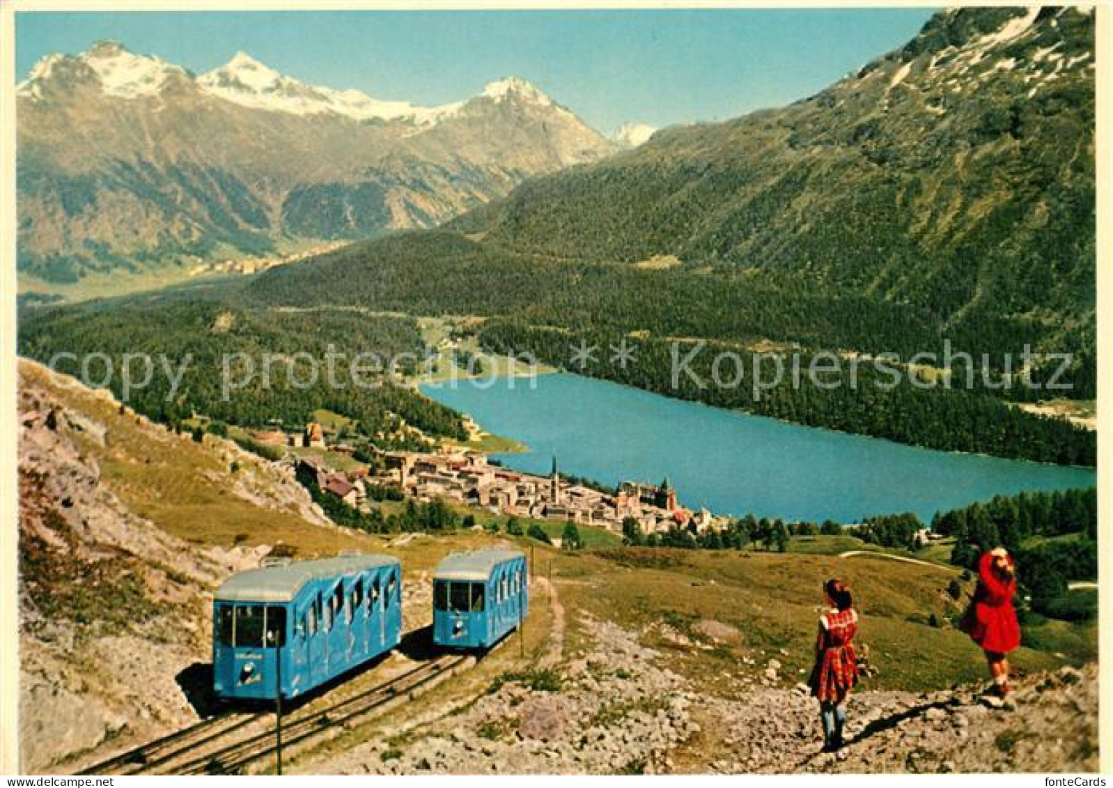 13154518 St Moritz GR Corviglia Bahn Mit Piz Languard St Moritzersee Alpenpanora - Otros & Sin Clasificación