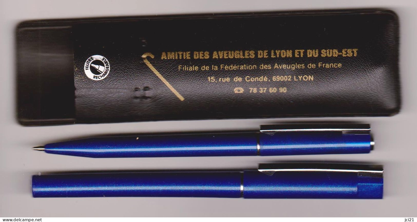 2 Stylos Publicitaires " Amitié Des Aveugles De Lyon Et Du Sud-Est "_Di346 - Schrijfgerief