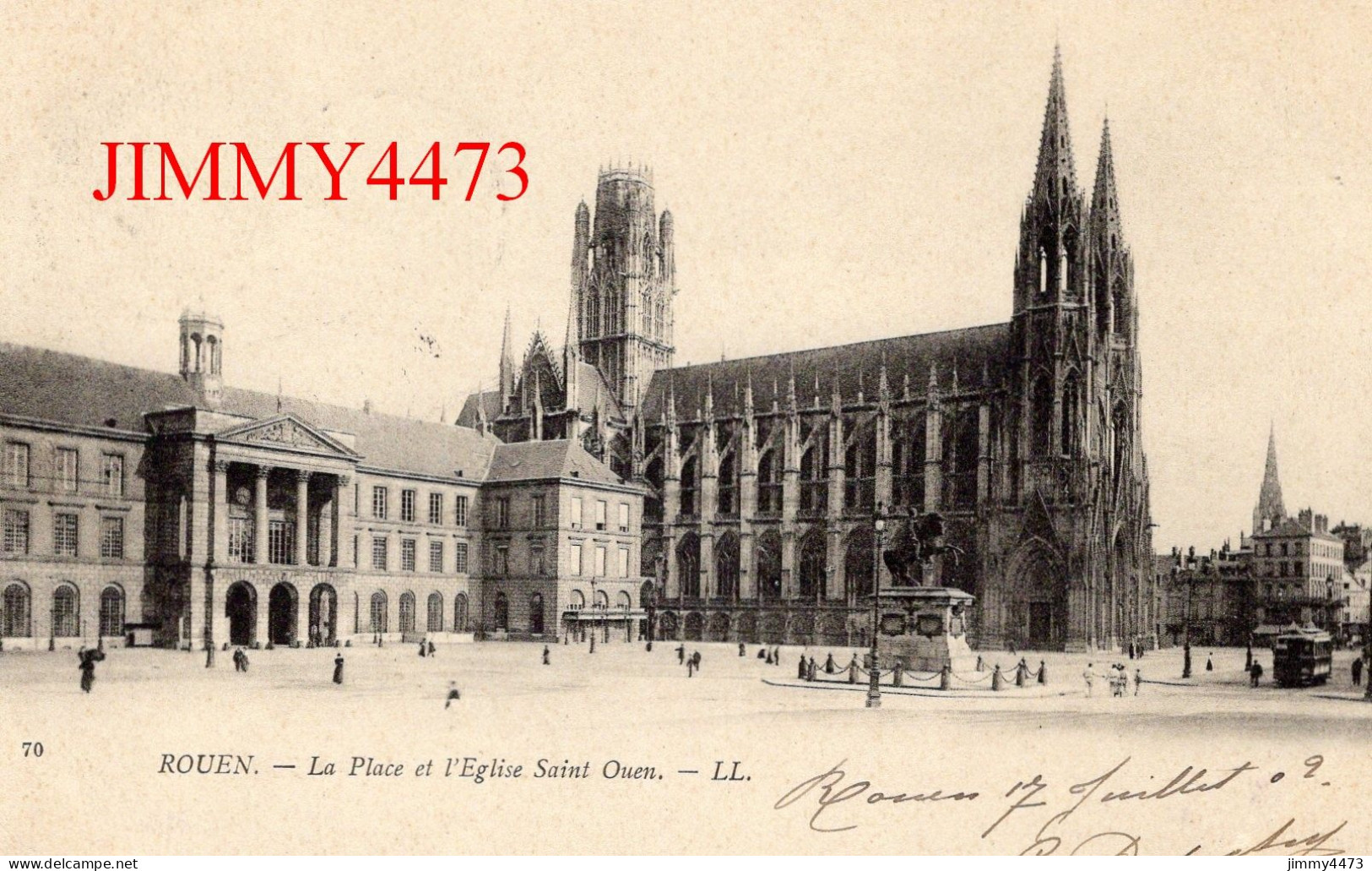 CPA - ROUEN En 1902 - La Place Et L'Eglise Saint Ouen ( Place Bien Animée ) N° 70 - L L - Rouen