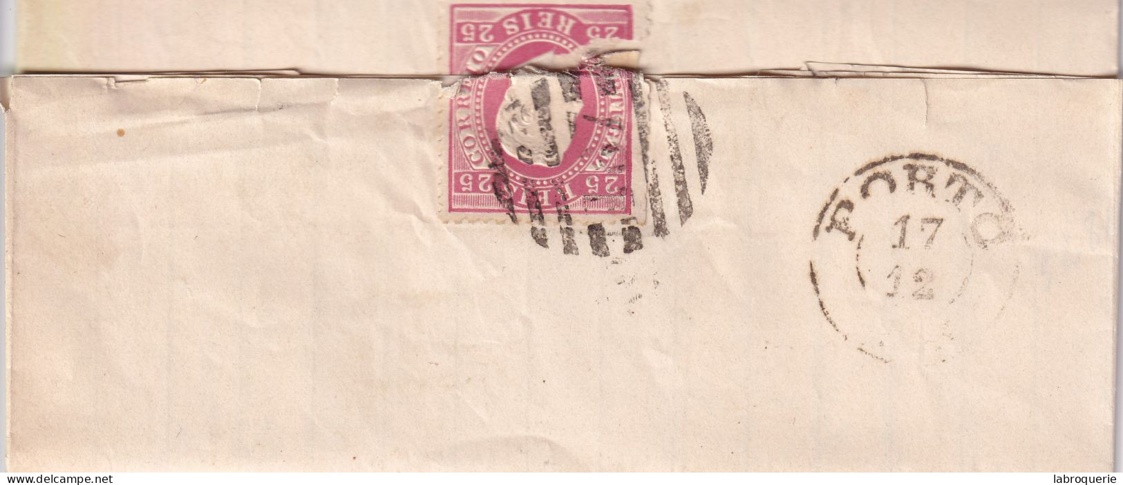 POR - LETTRE DE THOMAR À PORTO - 1875 - Postmark Collection