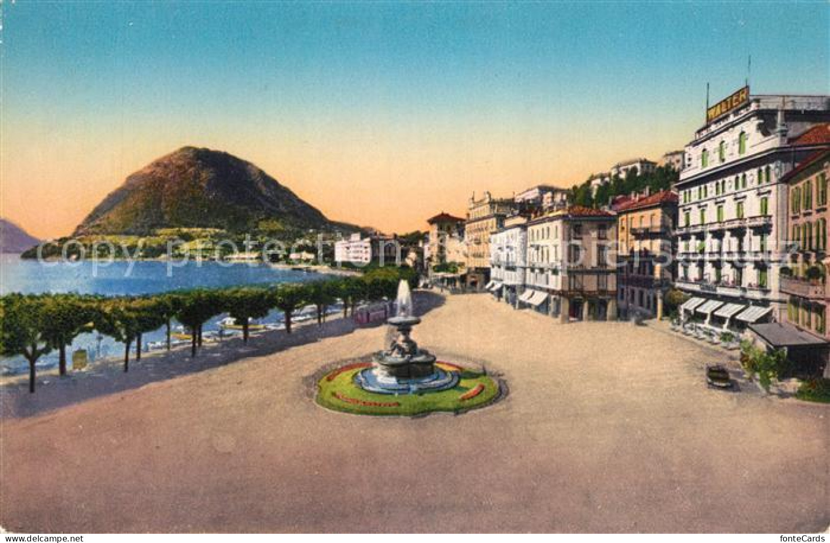 13150483 Lugano Lago Di Lugano Brunnen Bossi Promenade Lugano - Other & Unclassified