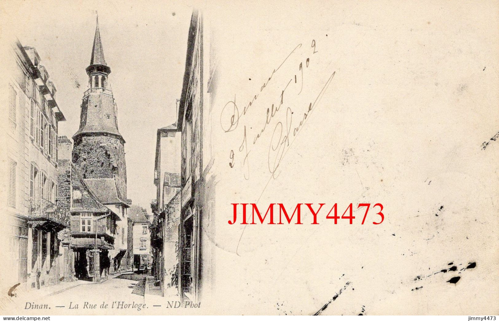 CPA - DINAN En 1902 - La Rue De L'Horloge - N° 11 - ND Phot. - Dinan