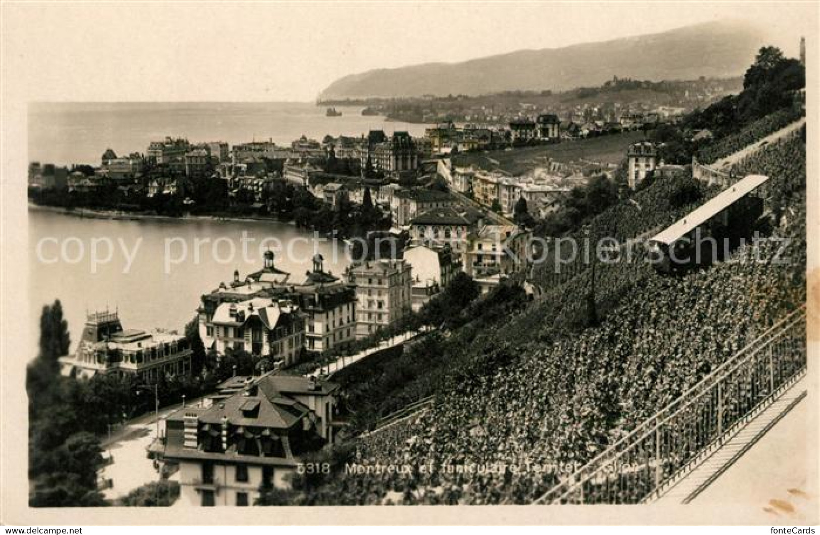 13150403 Montreux VD Panorama Weinberge Bergbahn Montreux - Otros & Sin Clasificación