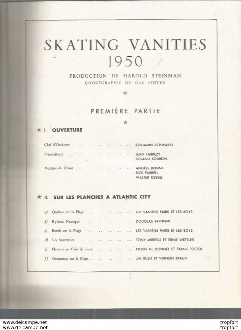 Rare Programme Ancien PATIN A ROULETTE Patinage SKATING VANITIES 1950 Cirque Cabaret - Programme