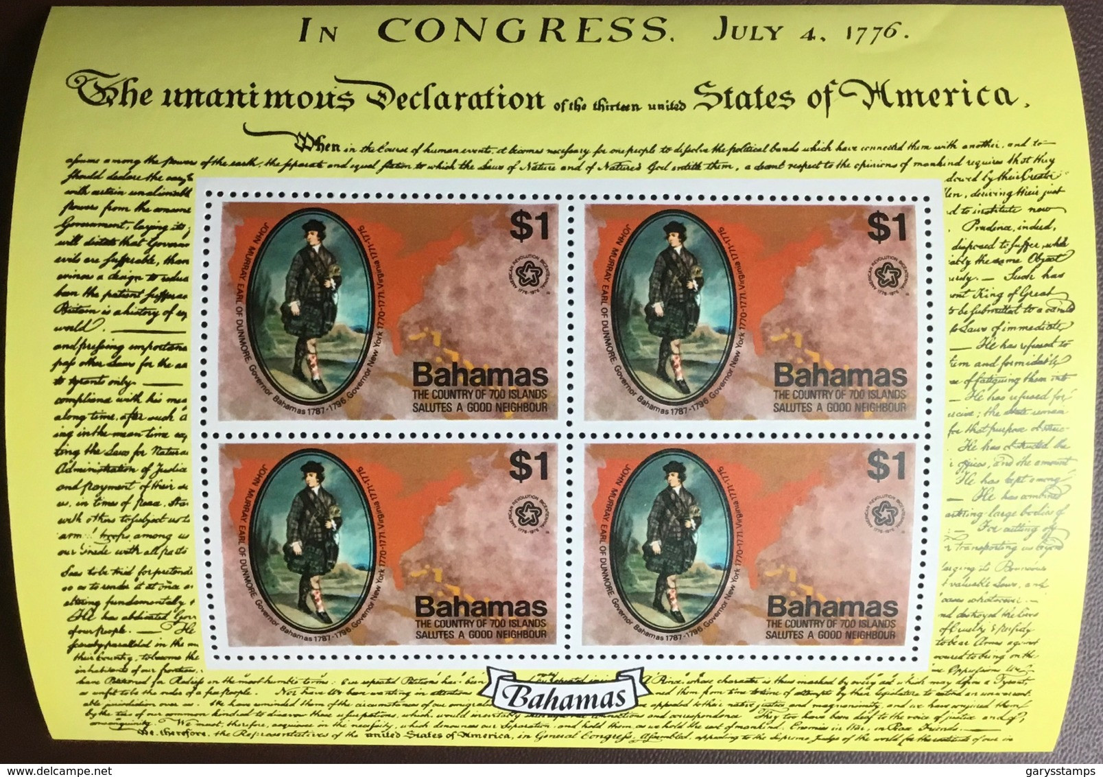 Bahamas 1976 American Bicentennial Minisheet MNH - Bahamas (1973-...)