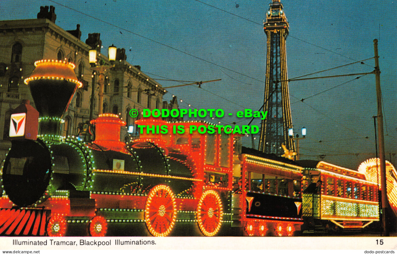 R526344 Illuminated Tramcar. Blackpool Illuminations. 15. Color Gloss View Serie - Monde