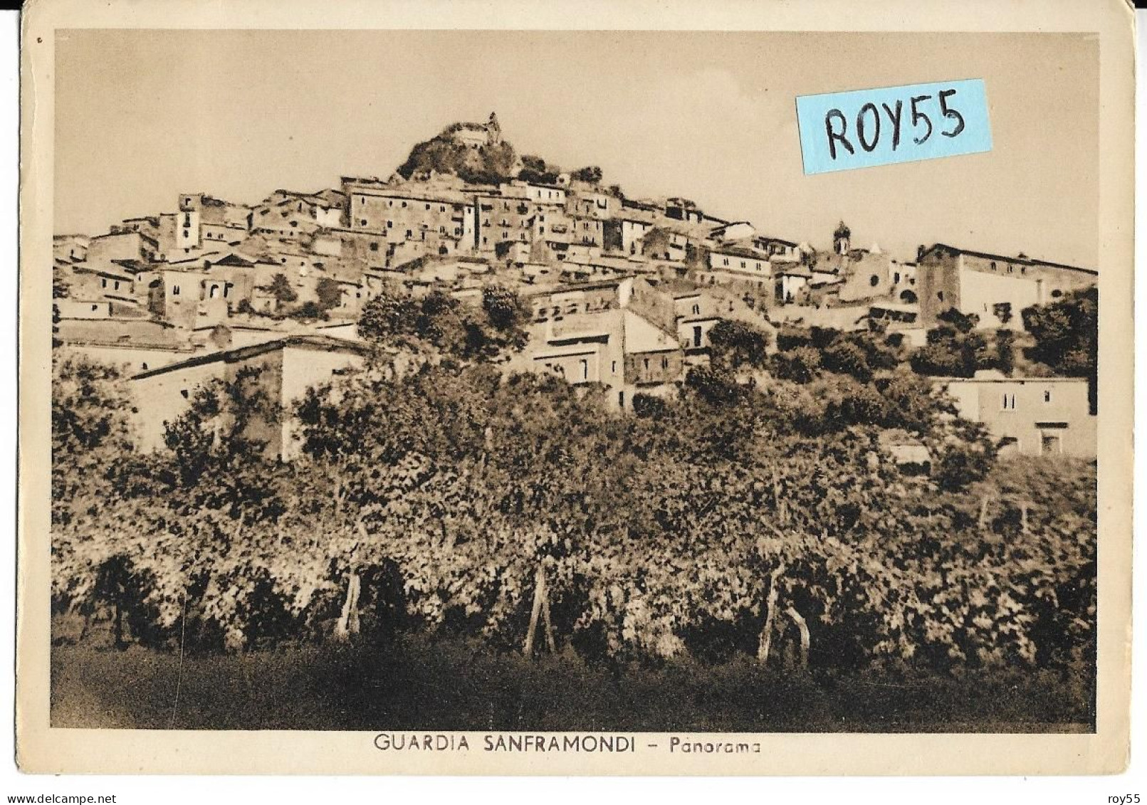 Campania-benevento-guardia Sanframondi Panorama Veduta Case Paese Fine Anni 40 - Autres & Non Classés