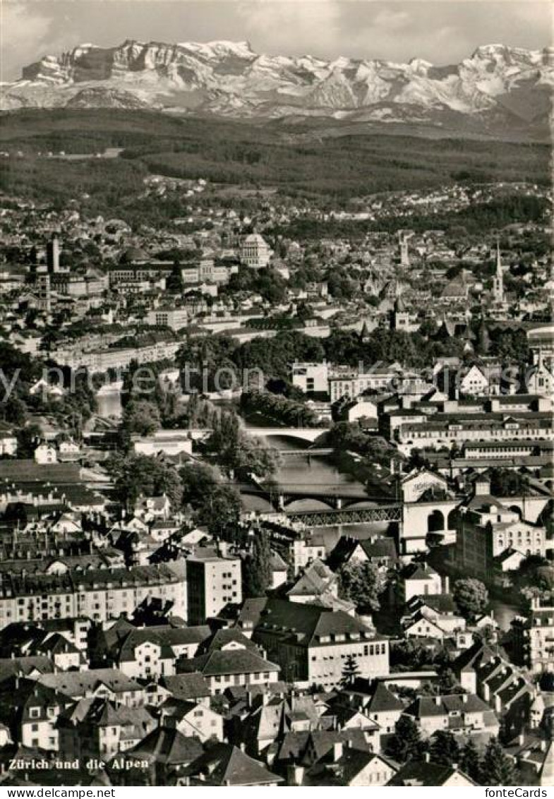 13144974 Zuerich ZH Und Die Alpen Fliegeraufnahme Zuerich - Altri & Non Classificati