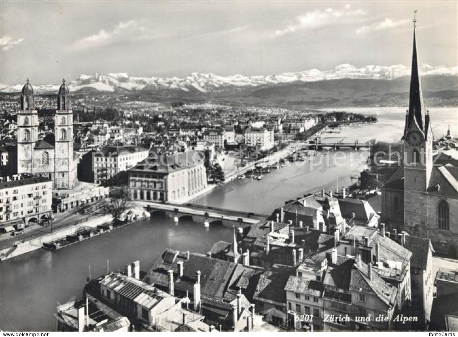 13144973 Zuerich ZH Stadtpanorama Mit Limmat Zuerichsee Alpen Zuerich ZH - Other & Unclassified