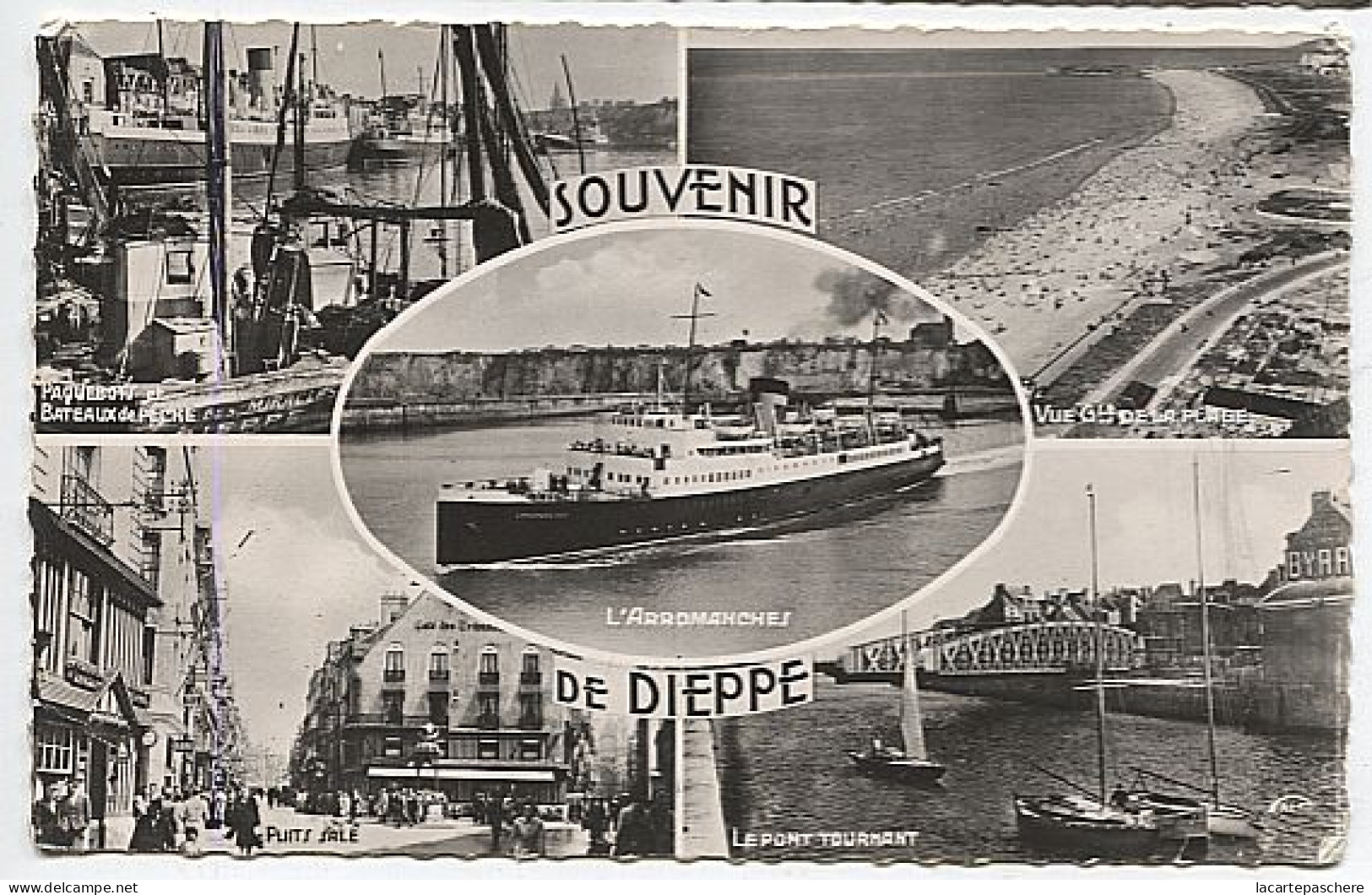 X124902 SEINE MARITIME DIEPPE SOUVENIR DE DIEPPE MULTIVIES MULTI VUES L' ARROMANCHES PLAGE PONT TOURNANT PUITS SALE ETC - Dieppe