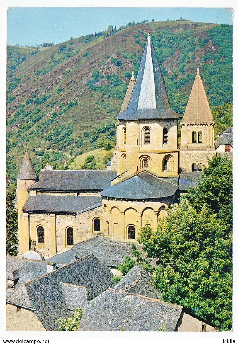 CPSM 10.5 X 15 Aveyron L'Abbaye De CONQUES Sur Les Pentes De La Gorge De L'Ouche  Chemin De Saint Jacques De Compostelle - Altri & Non Classificati