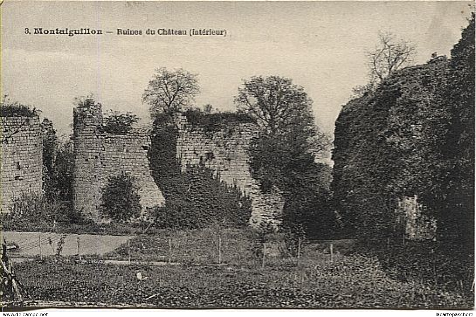 X124907 SEINE ET MARNE MONTAIGUILLON LES RUINES DU CHATEAU INTERIEUR - Autres & Non Classés