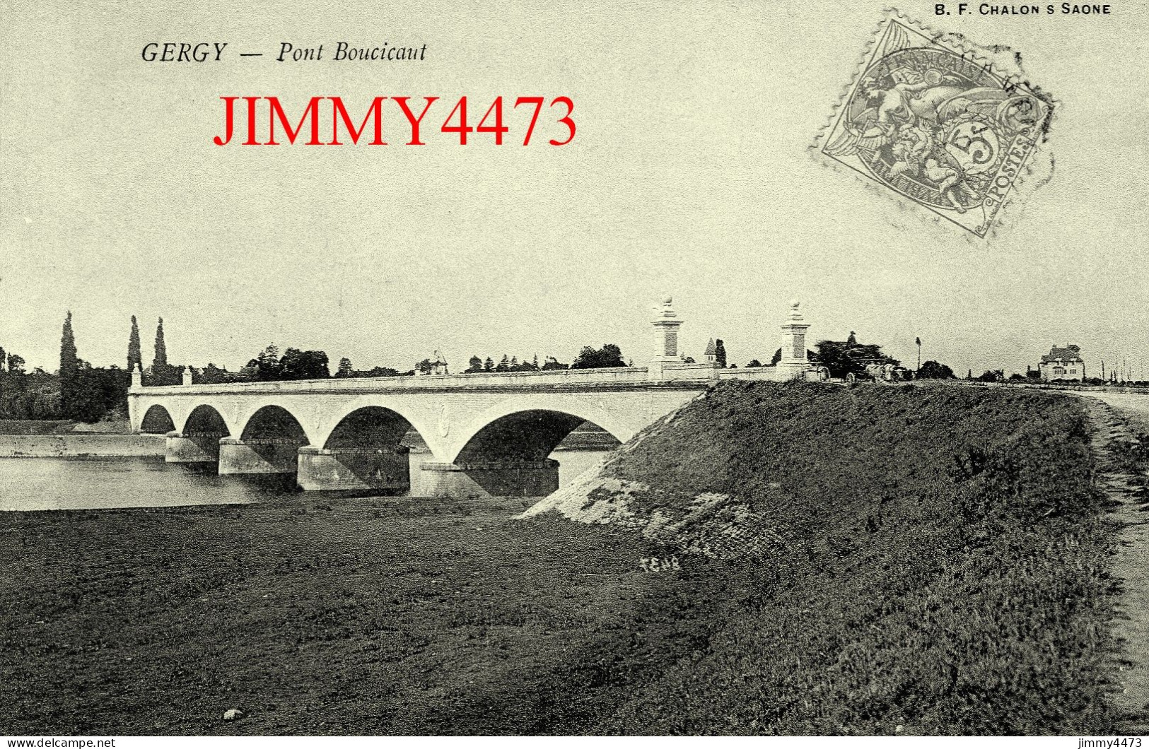 CPA - GERGY - Pont Boucicaut ( Arr. De Chalon-sur-Saône ) Edit. B. F. Chalon-sur-Saône - Chalon Sur Saone