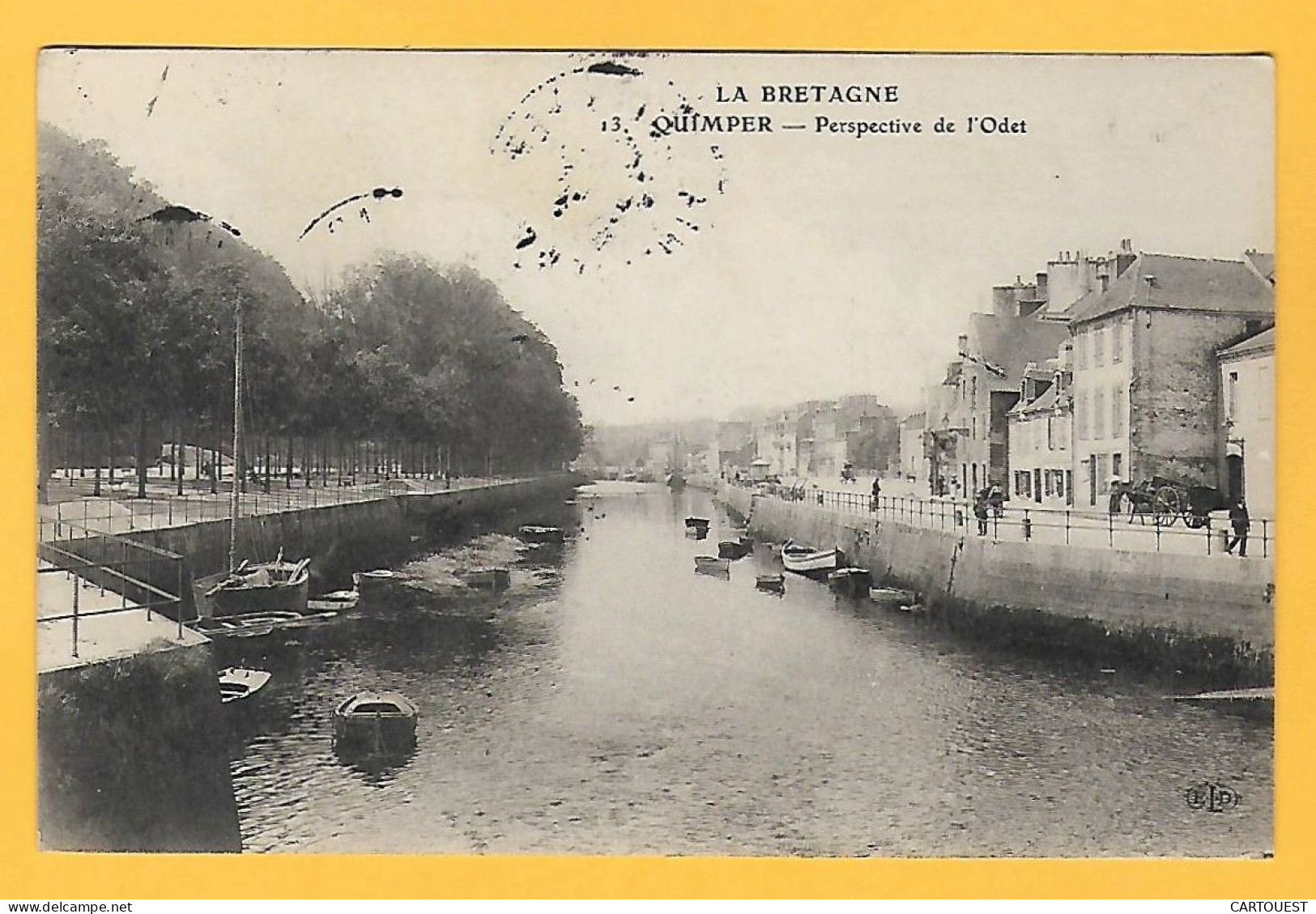 CPA QUIMPER -  Perspective De L Odet 1909 - Bateau - Quimper