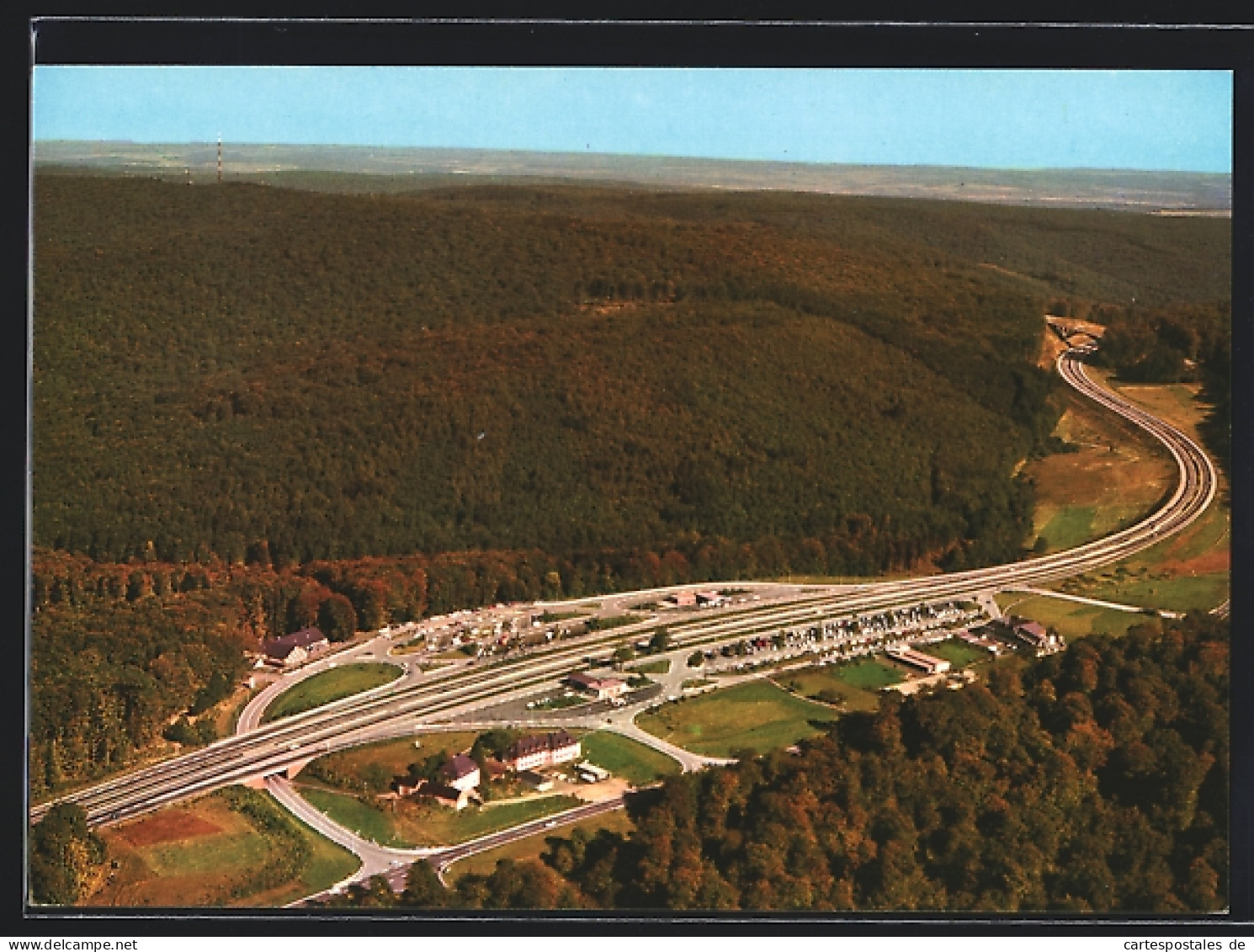 AK Rohrbrunn üb. Aschaffenburg, Autobahn-Raststätte Rasthaus Im Spessart Vom Flugzeug Aus Gesehen  - Otros & Sin Clasificación