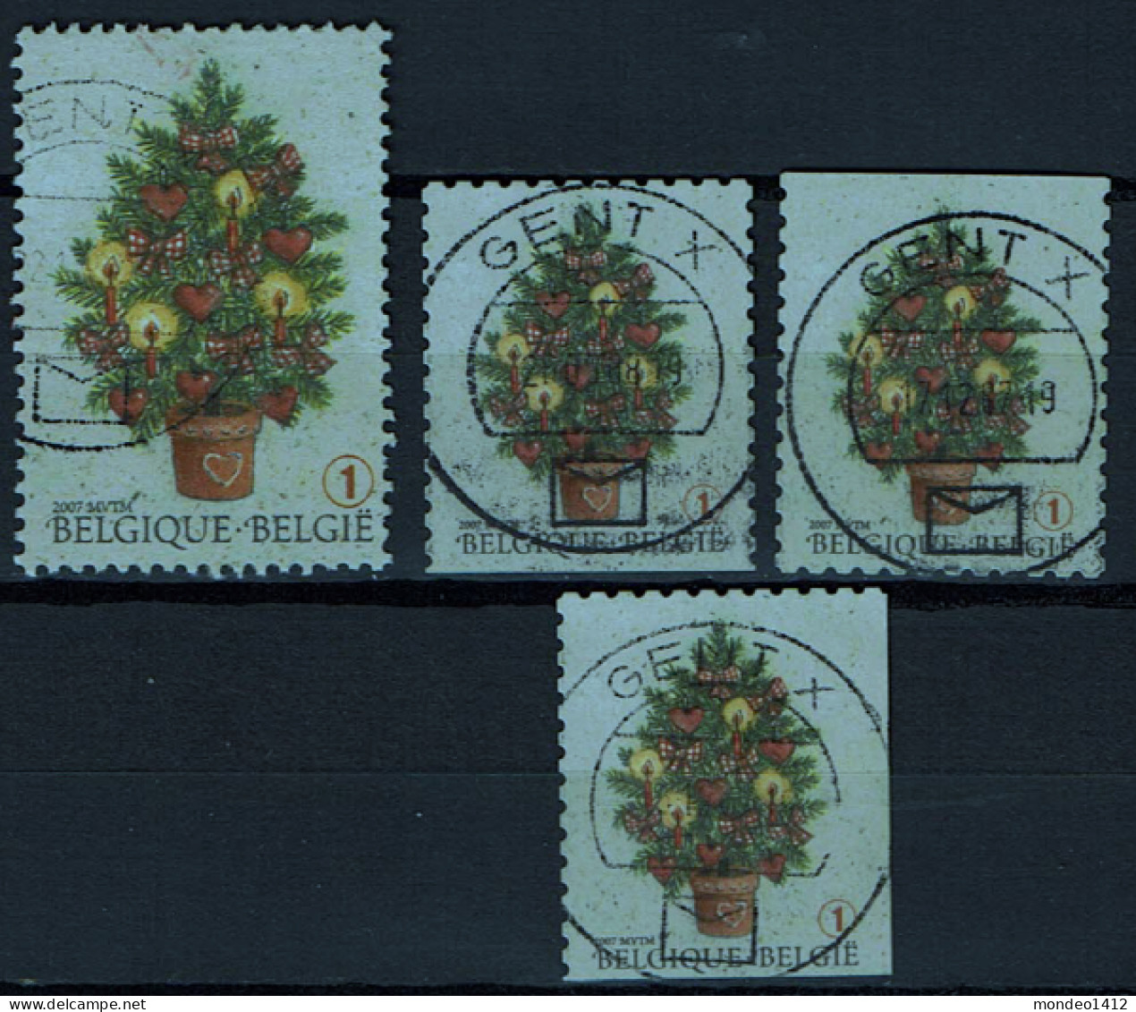 België OBP 3733/3734 - Merry Christmas - Christmas Tree - Oblitérés