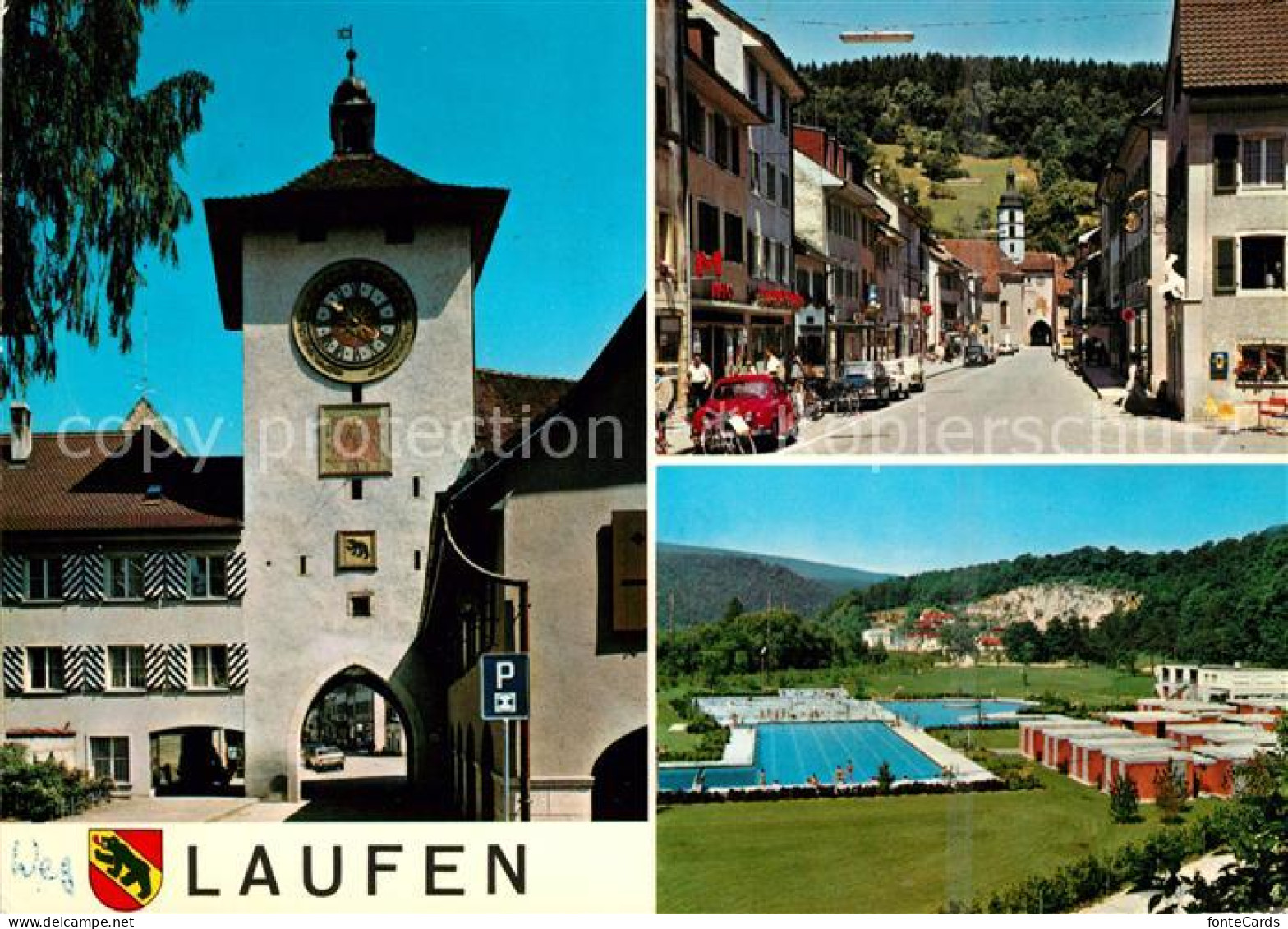 13134832 Laufen BL Uhrturm Schwimmbad  Laufen - Autres & Non Classés