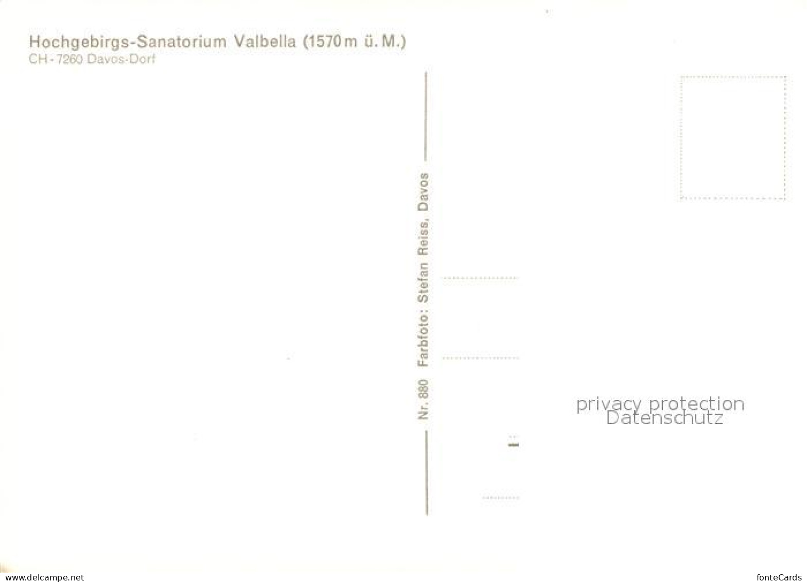 13130434 Davos Dorf GR Hochgebirgs-Sanatorium Valbella Davos Dorf GR - Otros & Sin Clasificación