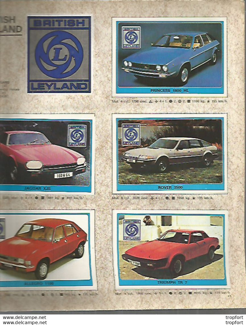 ALBUM AUTOCOLLANT vignette Image PANINI VOITURES F1 RALLY SPORT A OPEL CITROEN 2CV FIAT