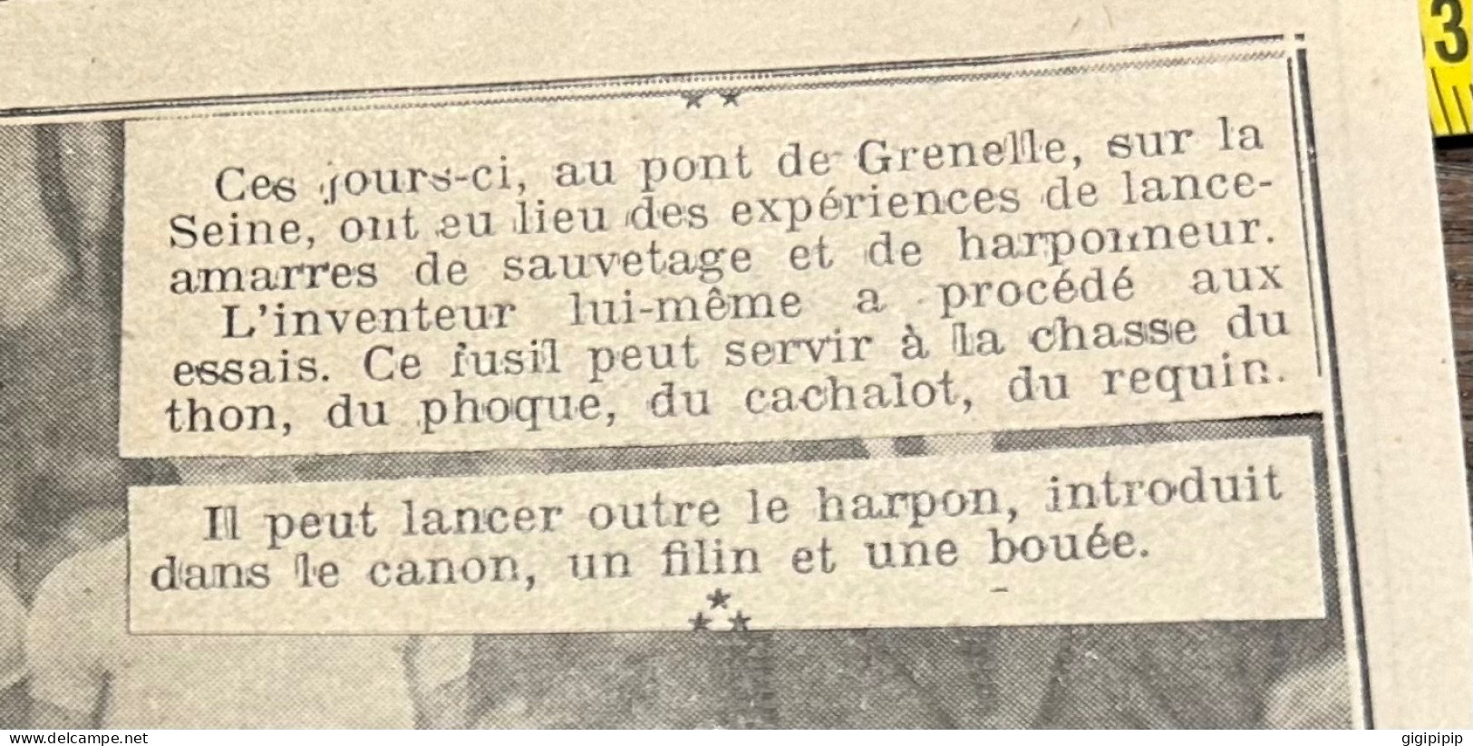 1930 GHI16 ESSAIS, A PARIS, D'UN NOUVEAU FUSIL LANCE-AMARRES Pont De Grenelle William Schermuly - Collections