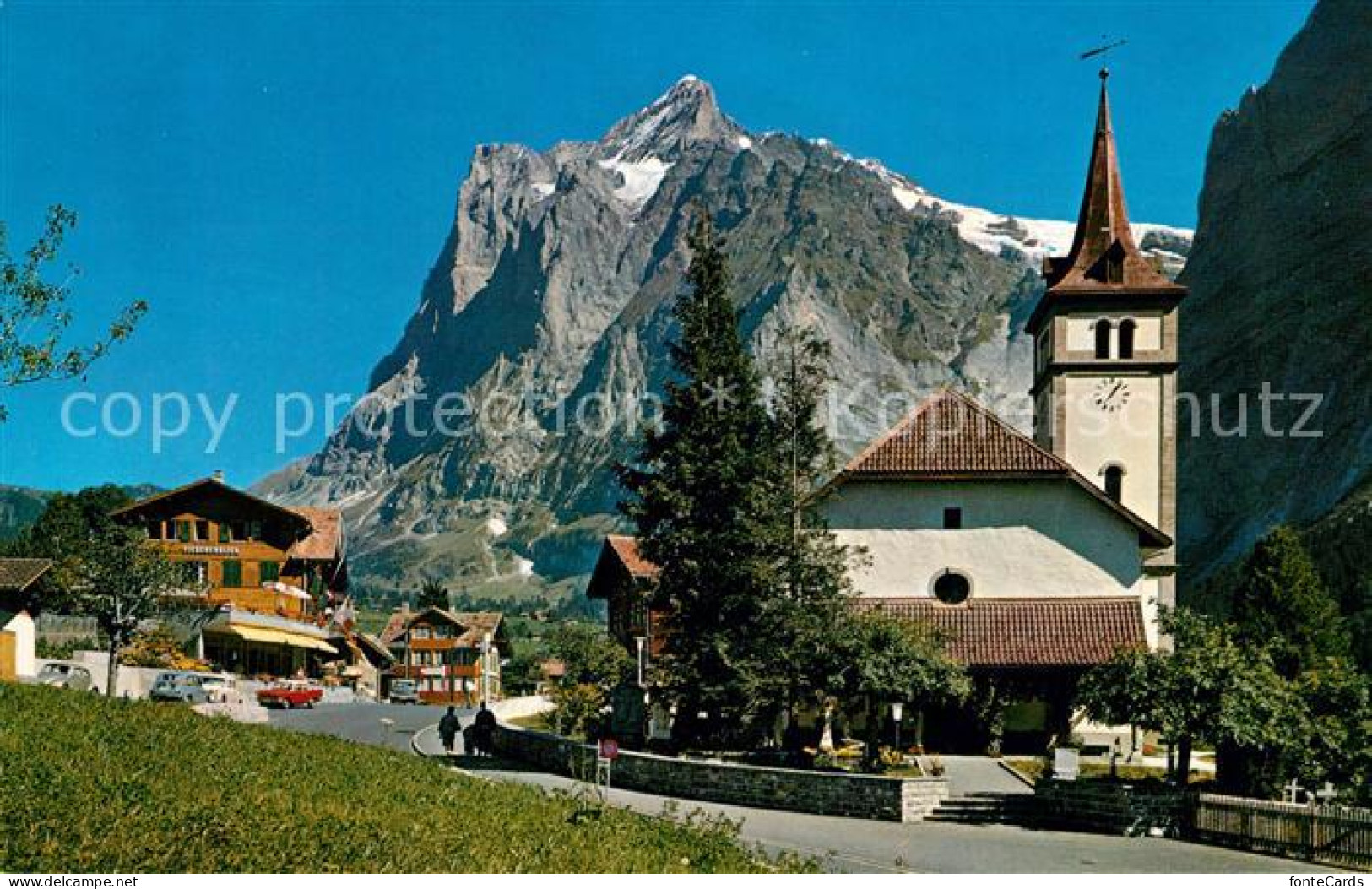 13129772 Grindelwald Kirche Wetterhorn Grindelwald - Altri & Non Classificati