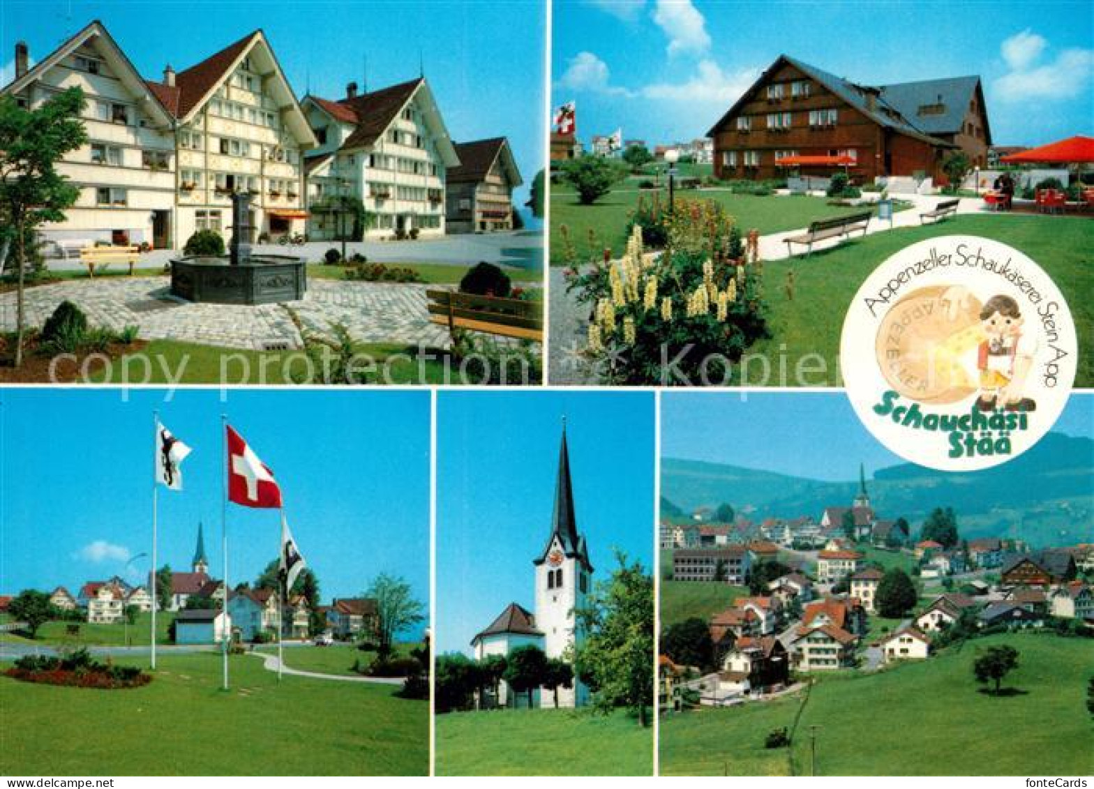 13128740 Stein AR Kirche Brunnen Schaukaeserei Panorama Stein AR - Andere & Zonder Classificatie