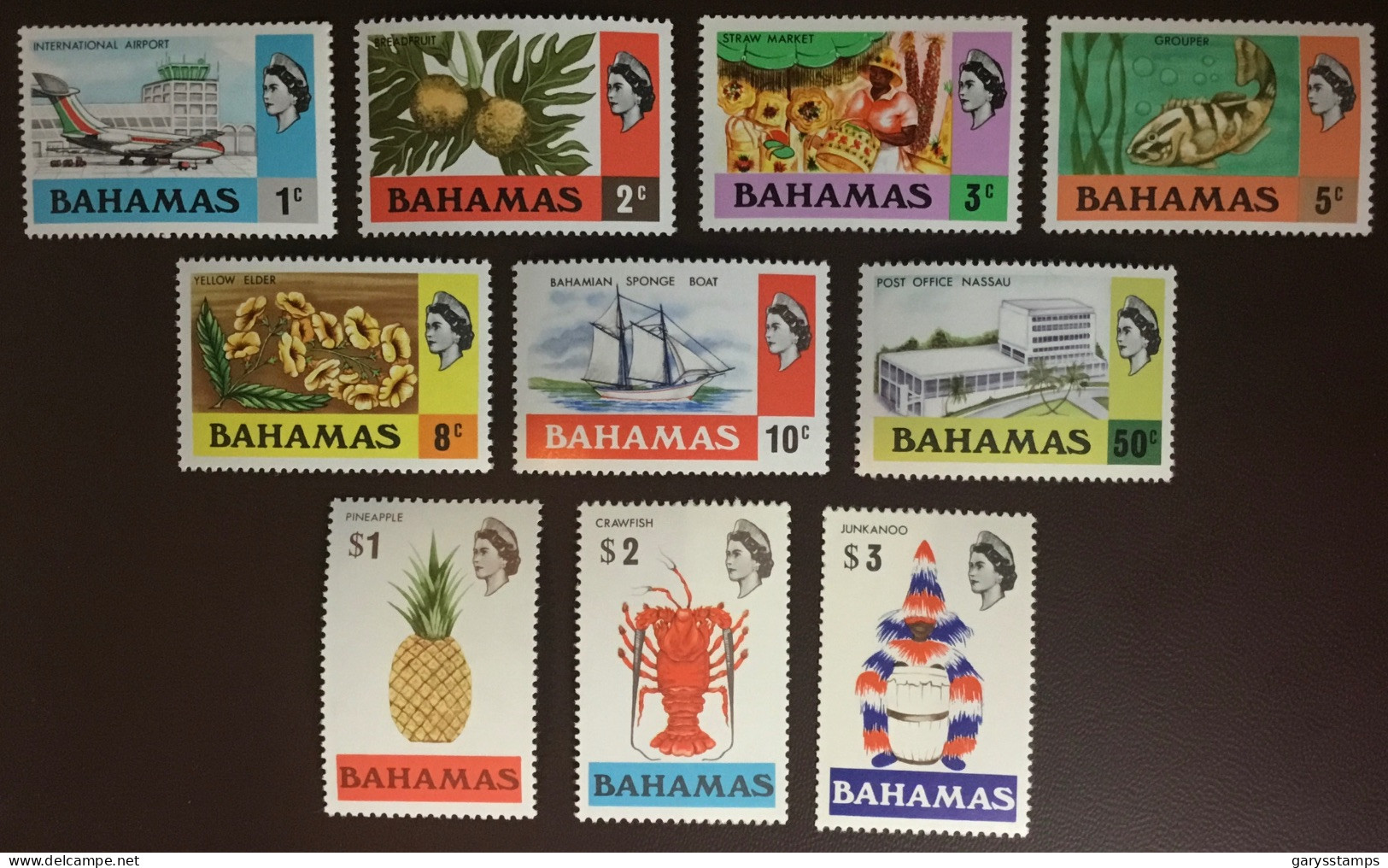 Bahamas 1976 Definitives Reprint Set Fish Flowers Crustaceans Fruit MNH - Bahama's (1973-...)