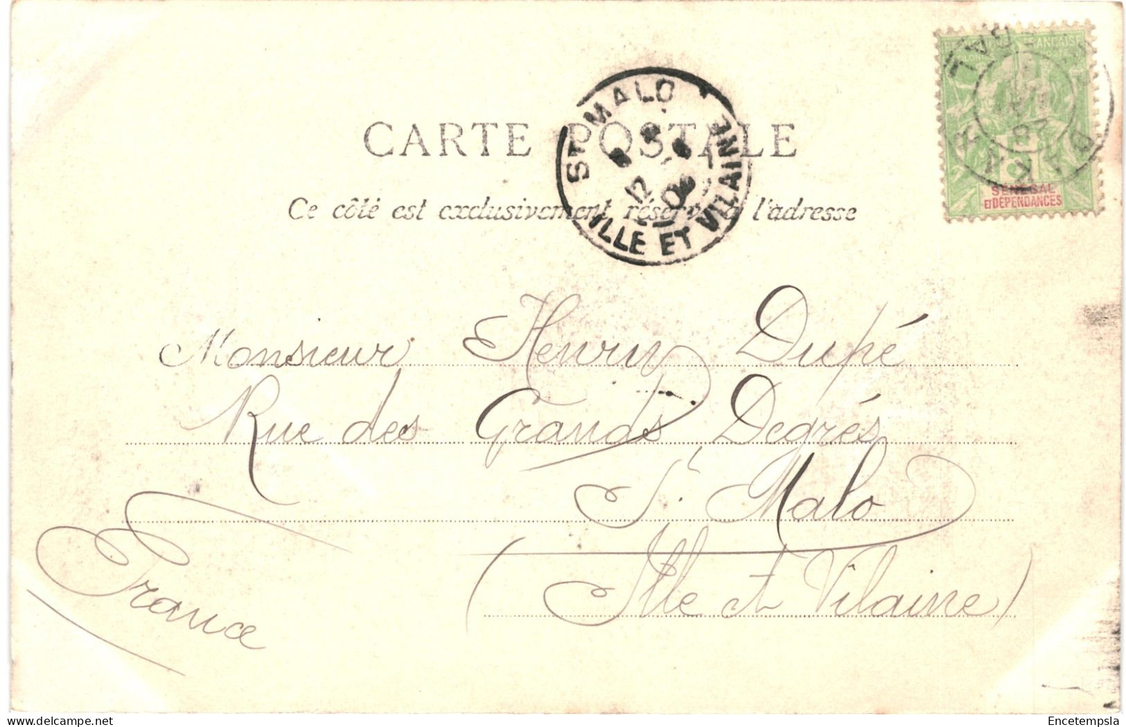 CPA Carte Postale Sénégal Dakar  Une Rue En Face L'Hôtel  1904 VM80092ok - Senegal