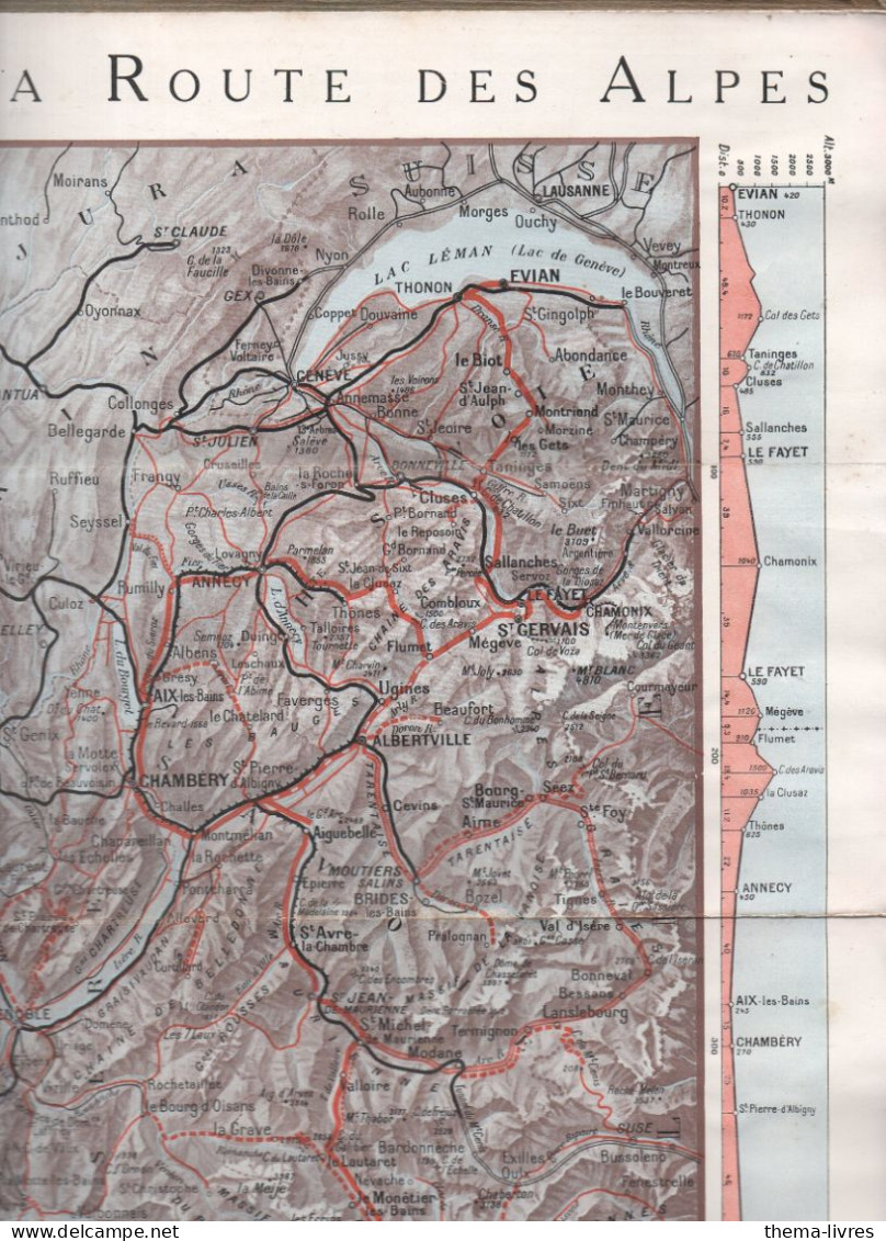 (chemins De Fer PLM )  LA ROUTE DES ALPES  EVIAN NICE Avec Belle Carte Couleur (M6518) - Ferrocarril