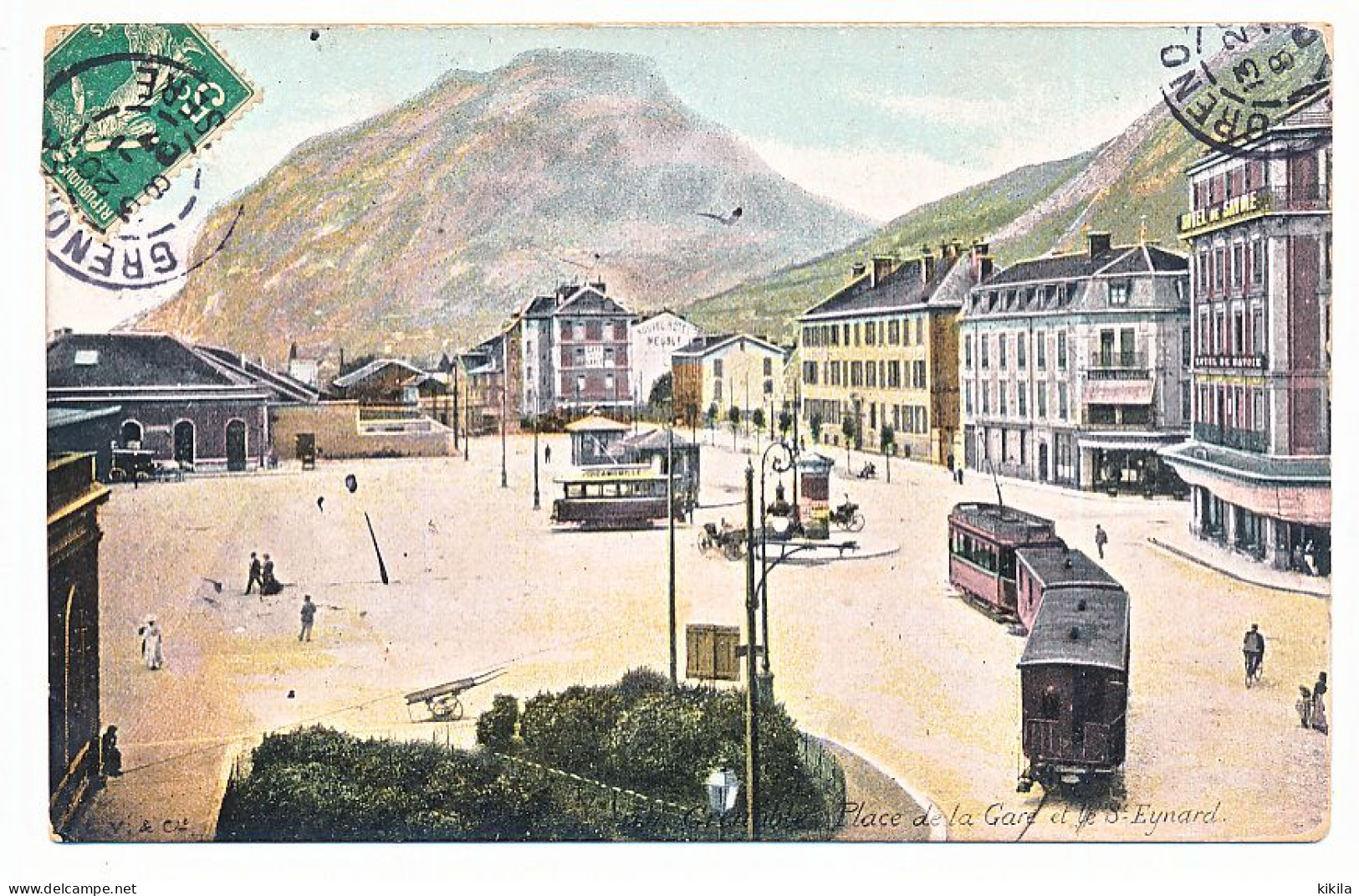 CPA 9 X 14 Isère  GRENOBLE  La Place De La Gare Et Le St Eynard  Tramway - Grenoble