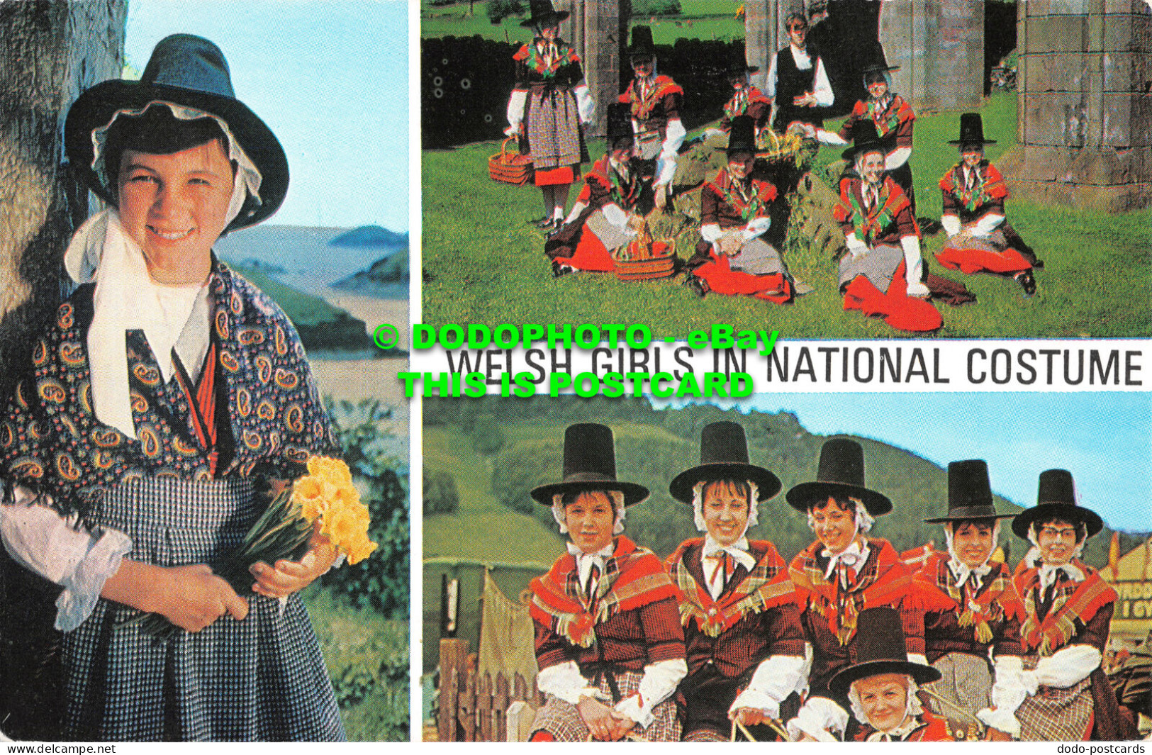 R526450 Welsh Girls In National Costume. Salmon. Multi View - World