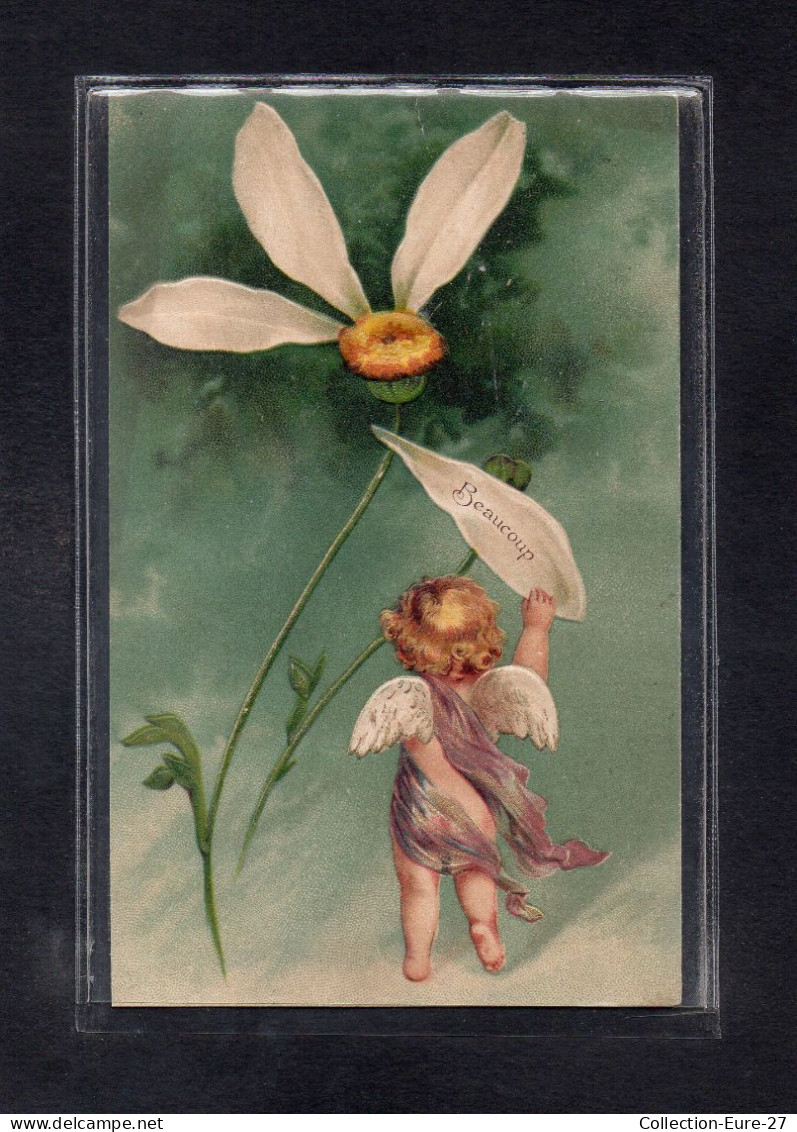(27/04/24) THEME FANTAISIES-CPA ANGE - ANGELOS - MARGUERITE - JE T'AIME BEAUCOUP - CARTE GAUFREE - Sonstige & Ohne Zuordnung