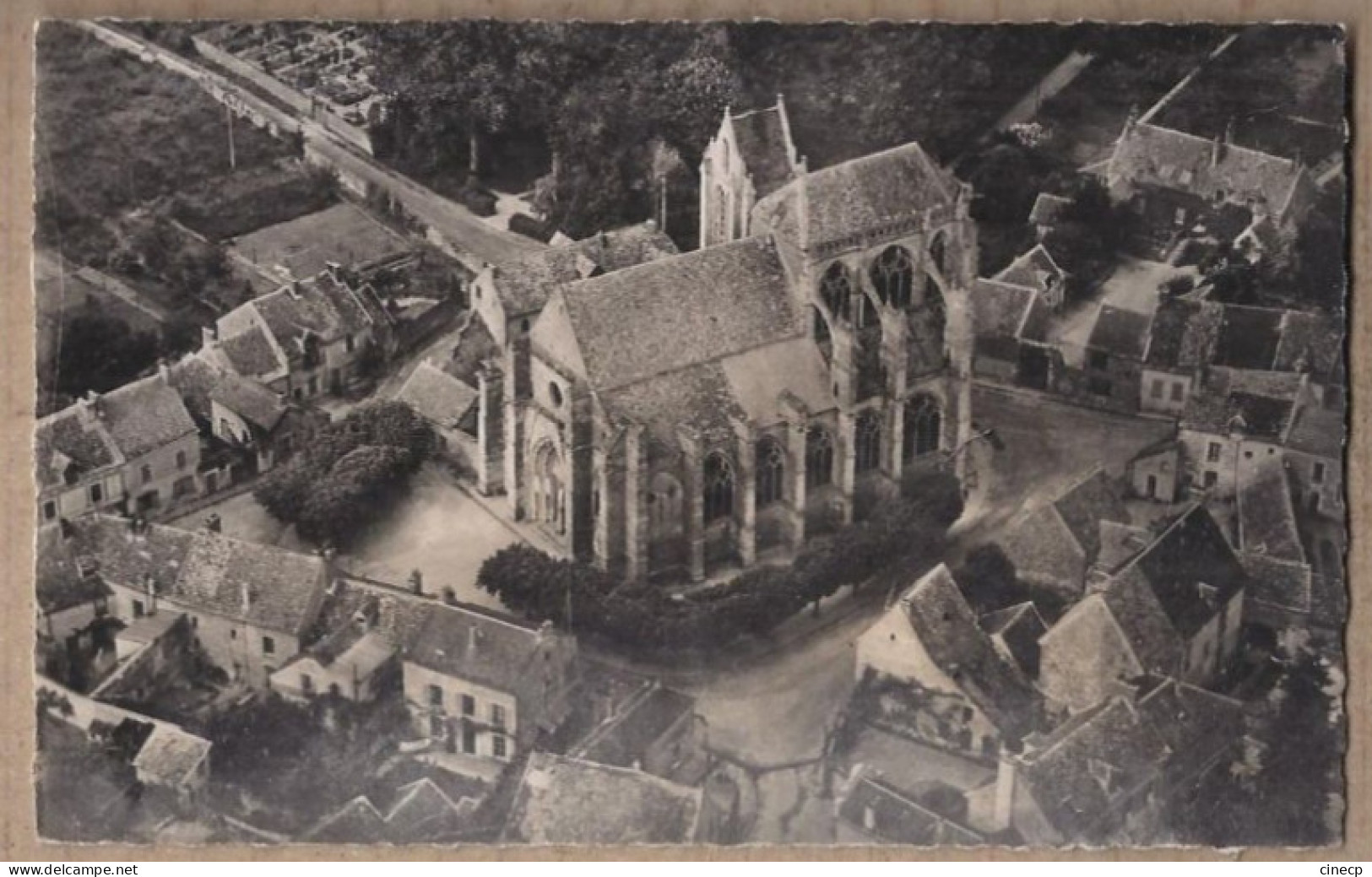 CPSM 91 - SAINT SULPICE DE FAVIERES - Saint-Sulpice De Favières - L'Eglise Vue D'avion - TB PLAN CENTRE VILLAGE Détails - Saint Sulpice De Favieres