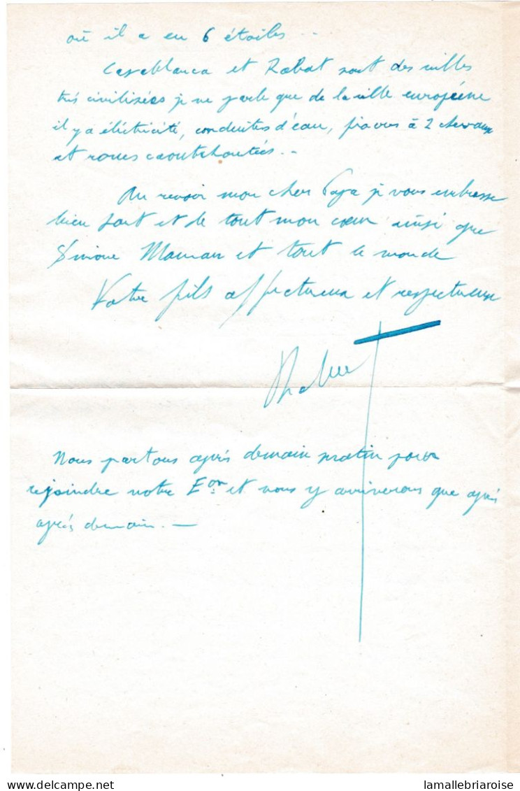 Lettre Avec Courrier (texte Interressant) Avec Cachet: Troupes D'occupation Du Maroc Occidental, Casablanca - 1. Weltkrieg 1914-1918