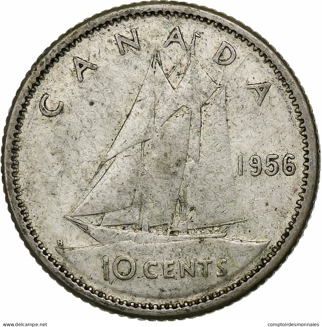 Monnaie, Canada, Elizabeth II, 10 Cents, 1956, Royal Canadian Mint, Ottawa, TB+ - Canada