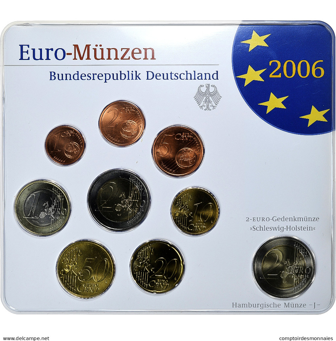 République Fédérale Allemande, Set 1 Ct. - 2 Euro + 2€, Holstentor, Coin - Allemagne