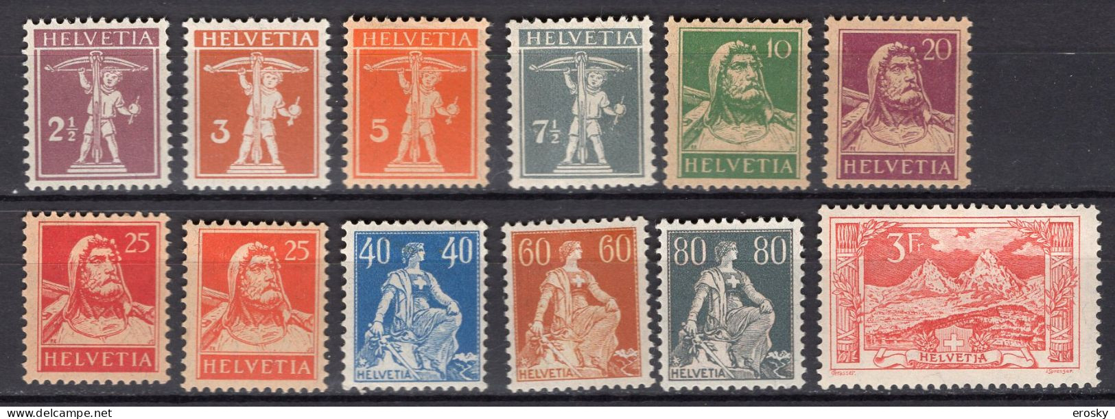 T3294 - SUISSE SWITZERLAND Yv N°157/67 * - Neufs