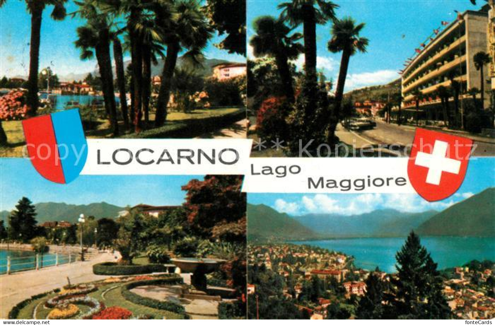 13122450 Locarno Lago Maggiore Uferpromenade Park Strassenpartie Alpenpanorama L - Other & Unclassified