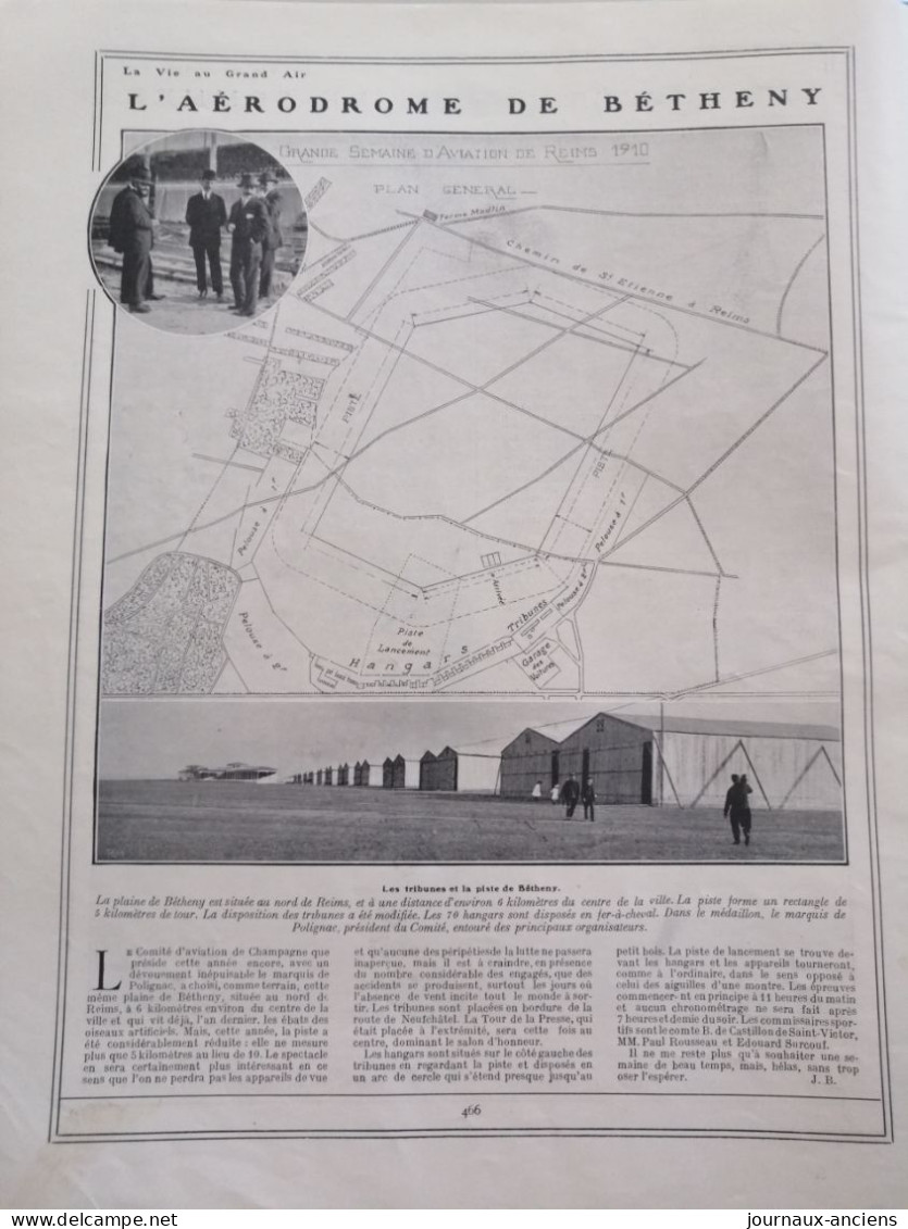 1910 UN AN D'AVIATION - BETHENY - ROUEN - MOURMELON - ÉQUIPES FARMAN = SOMMER = VOISIN = BLERIOT = NIEUPORT - ETC....