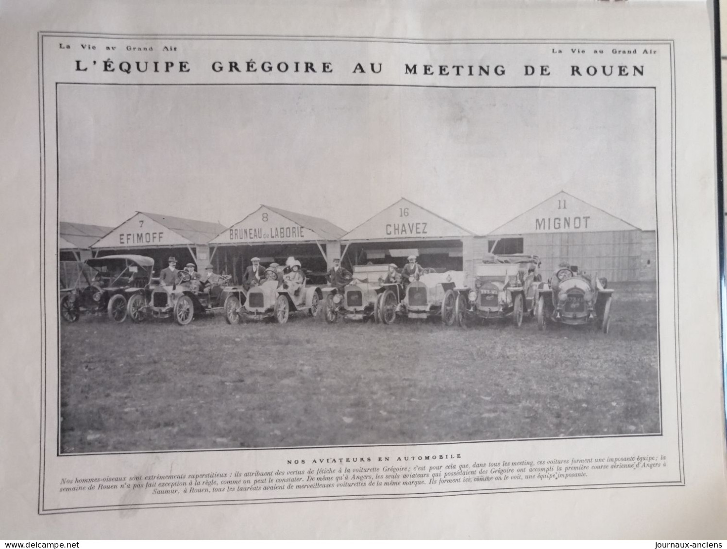 1910 UN AN D'AVIATION - BETHENY - ROUEN - MOURMELON - ÉQUIPES FARMAN = SOMMER = VOISIN = BLERIOT = NIEUPORT - ETC....