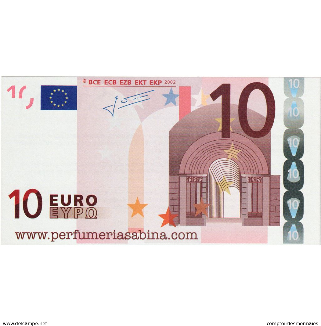 Espagne, 10 Euro, 2002, FAKE SPECIMEN PUB, NEUF - [ 8] Fictifs & Specimens