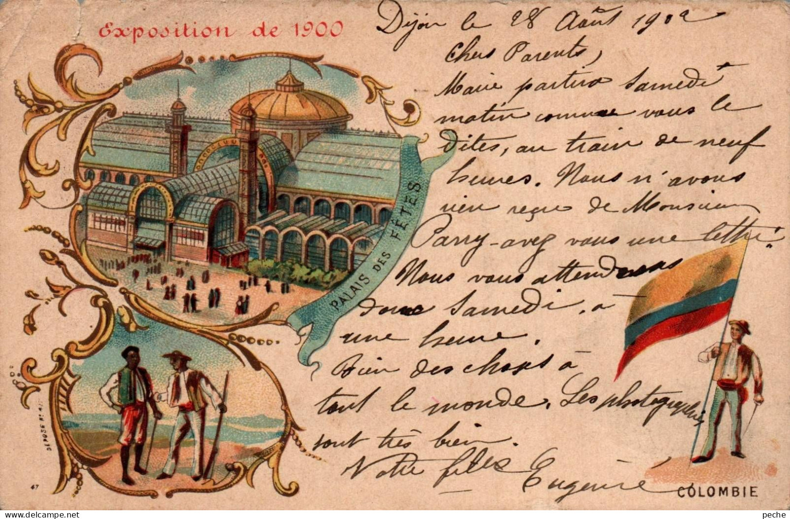 N°1197 W -cpa Exposition De 1900 -la Colombie- - Exhibitions