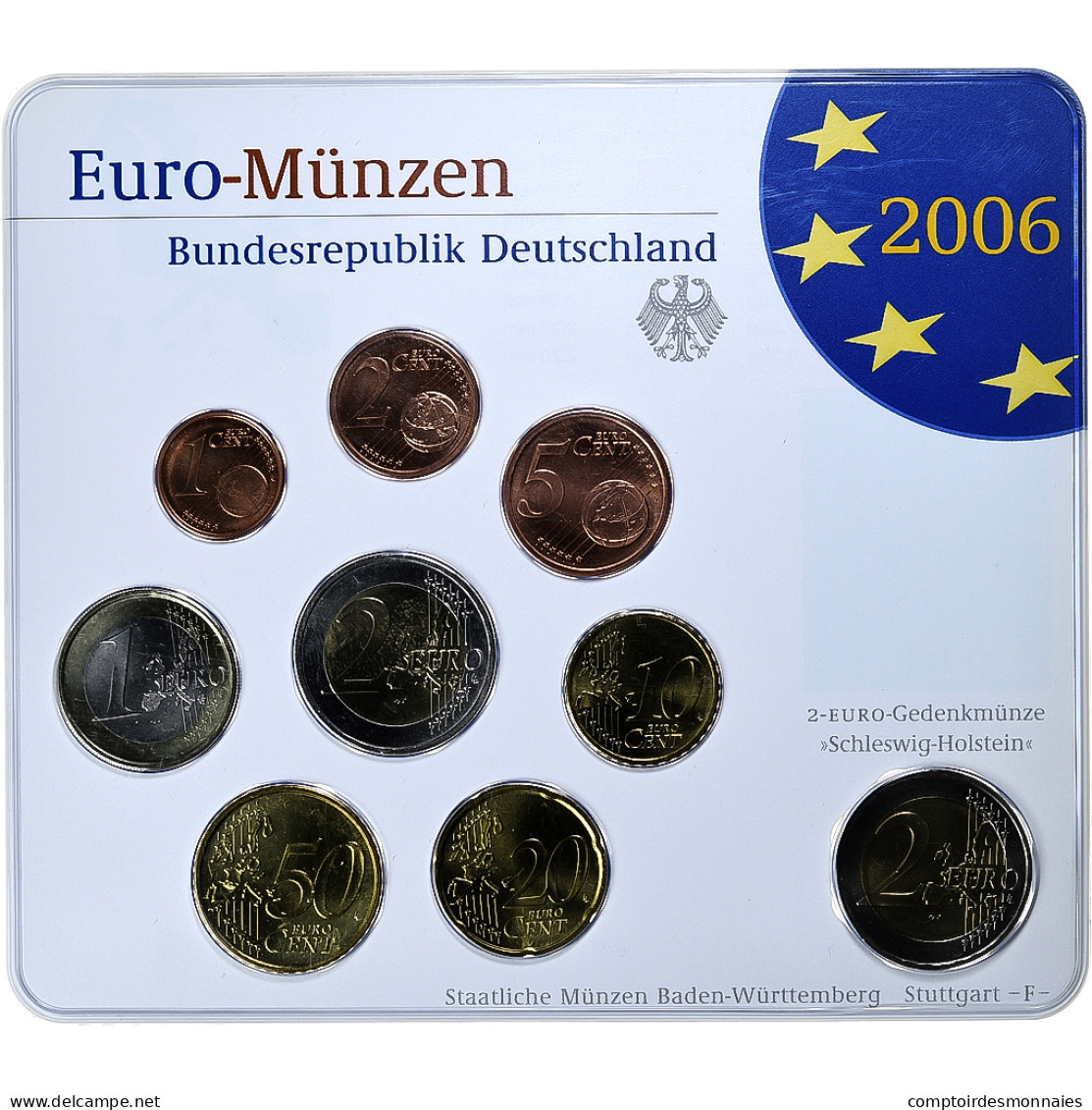 République Fédérale Allemande, Set 1 Ct. - 2 Euro + 2€, Holstentor, Coin - Duitsland