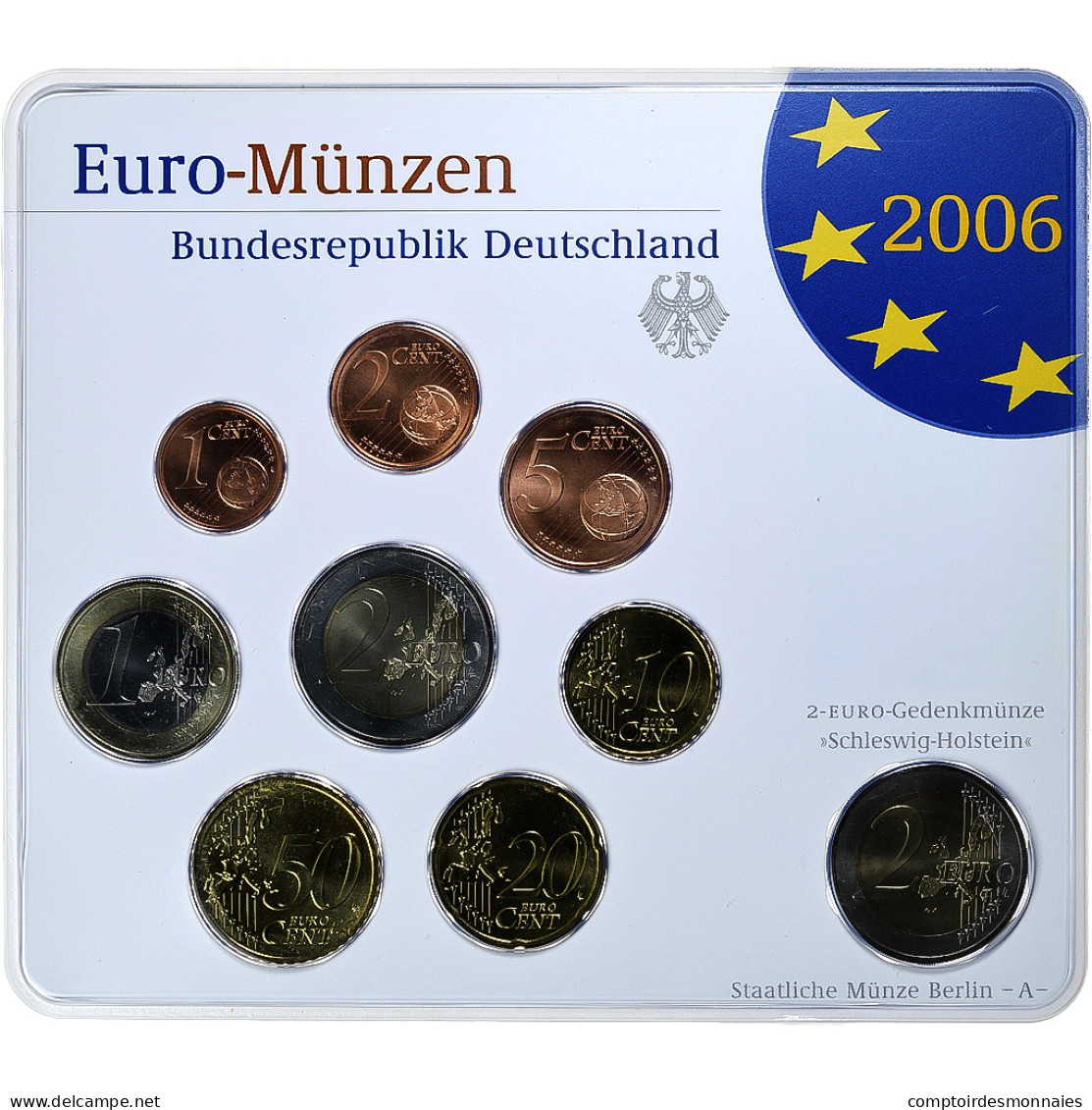 République Fédérale Allemande, Set 1 Ct. - 2 Euro + 2€, Holstentor, Coin - Duitsland