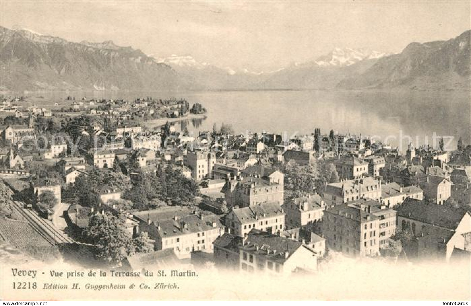 13116344 Vevey VD Vue Prise De La Terrasse Du St Martin Vevey - Otros & Sin Clasificación