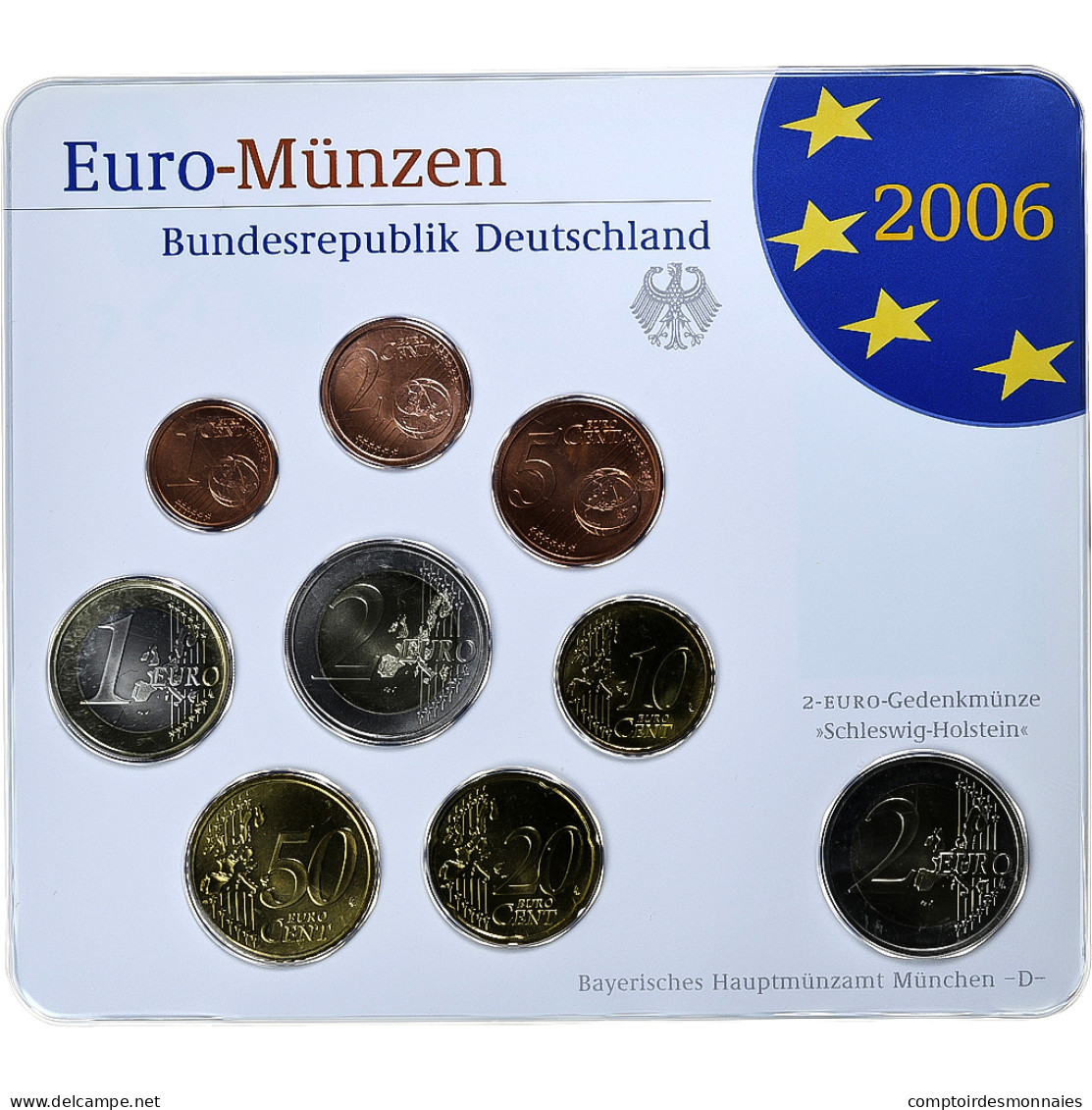 République Fédérale Allemande, Set 1 Ct. - 2 Euro + 2€, Holstentor, Coin - Alemania