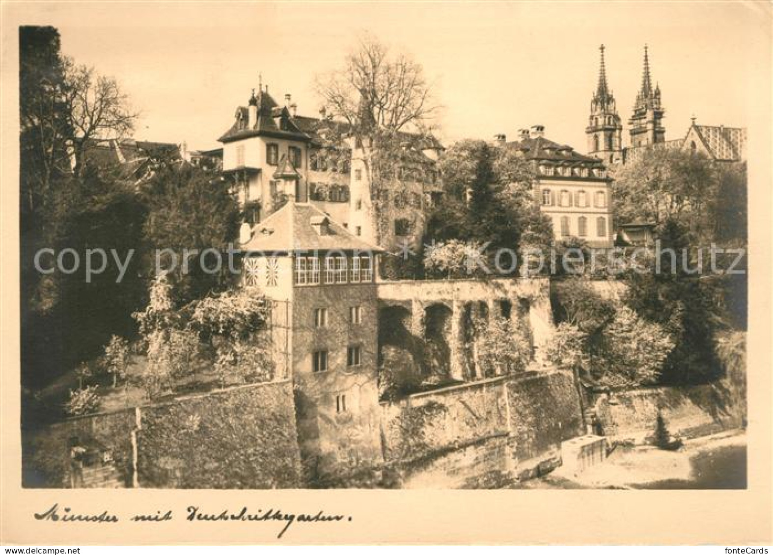 13114808 Basel BS Muenster Mit Deutschrittergarten Stadtmauer Basel BS - Sonstige & Ohne Zuordnung