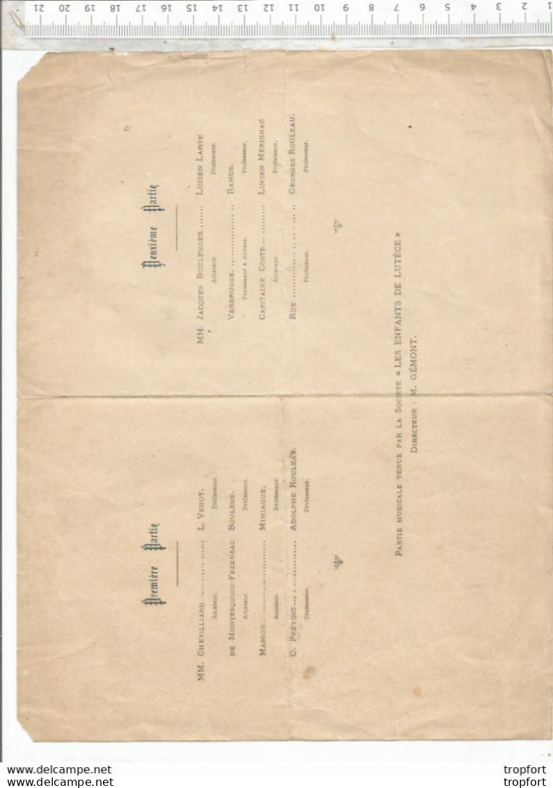 RU // Rare PROGRAMME Société Amicale D'ESCRIME 18 Juin 1900 / 14me ASSAUT RUE Ramus épée - Programs