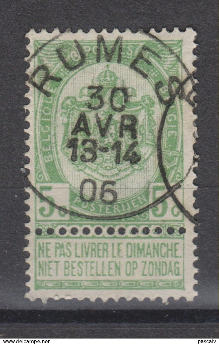 COB 56 Oblitération Centrale RUMES - 1893-1907 Wappen