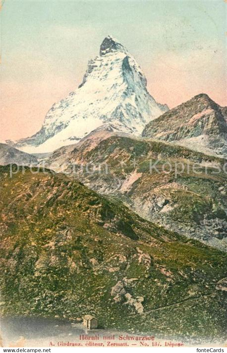 13114748 Zermatt VS Hoernli Mit Schwarzsee Matterhorn Walliser Alpen  - Autres & Non Classés